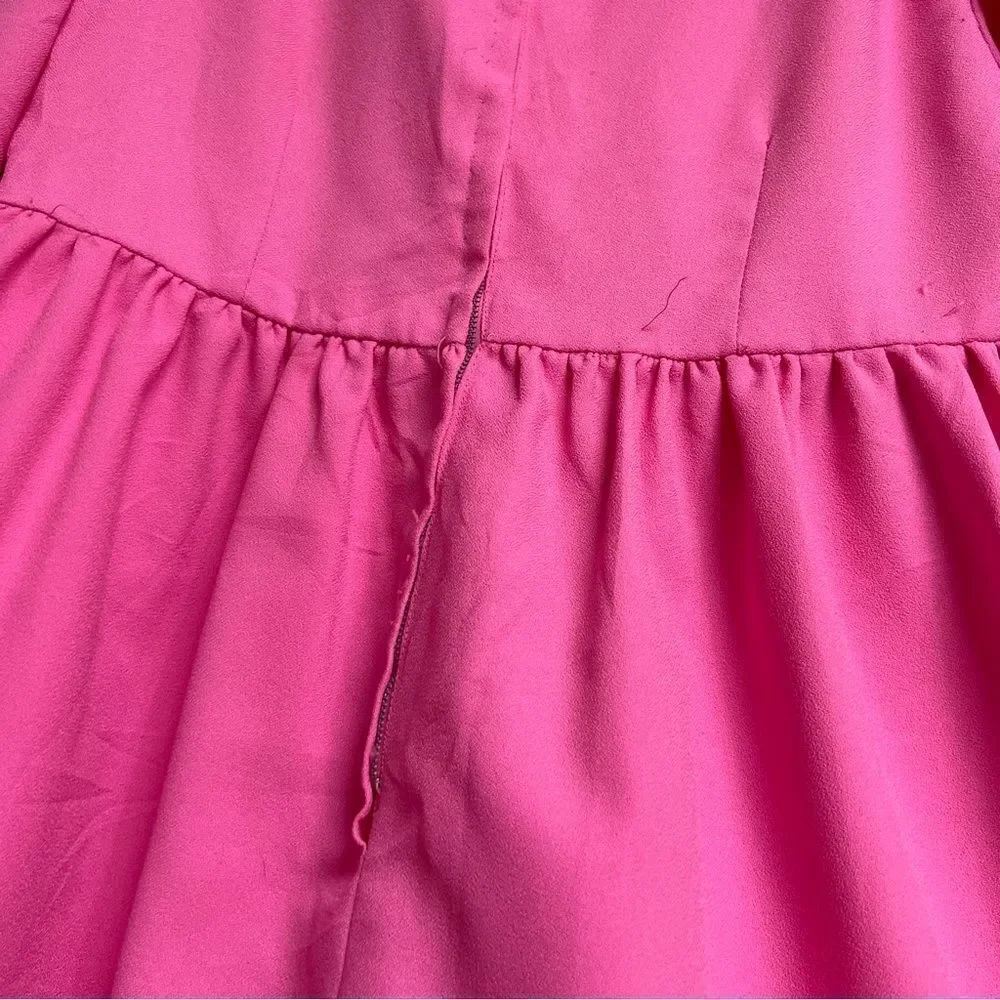 Vintage 1960s Handmade One of a Kind Bubblegum Pink Peterpan Collar Dress